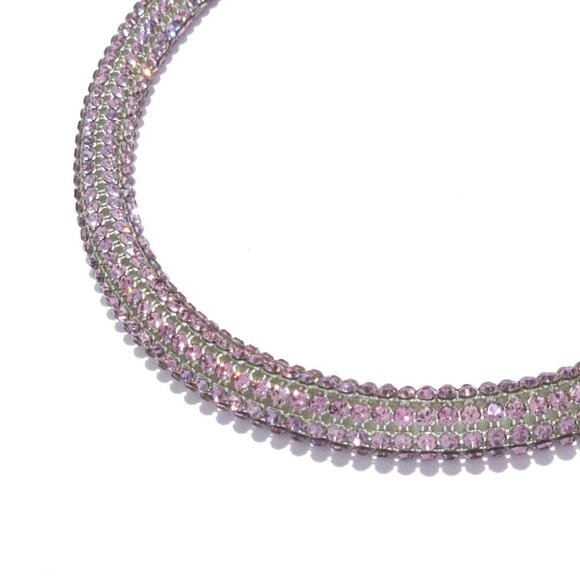 CHANEL - Silver Pink Cream Hardware Rhinestones Fake Pearl Choker - Picture 1 of 7